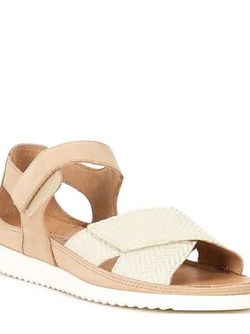 Brioso Haana Criss Cross Comfort Sandals in Neutral Beige & Cream 9.5 - Picture 2 of 6